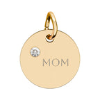 Custom Engraved Birthstone Circle Charm