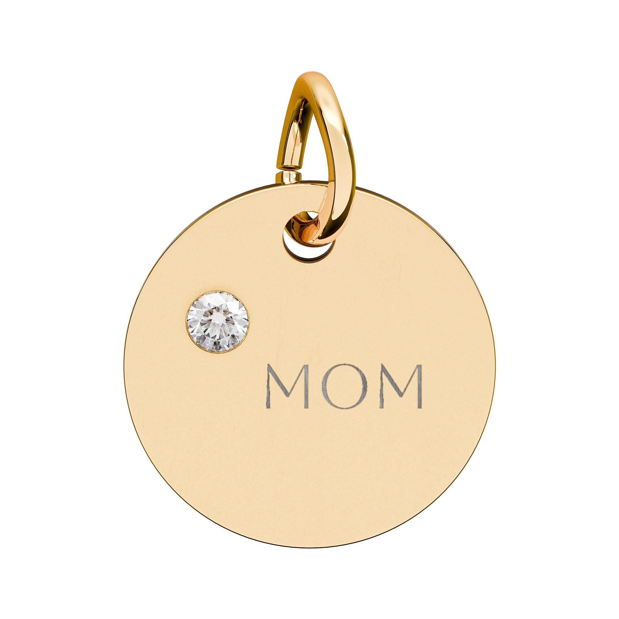 Custom Engraved Birthstone Circle Charm
