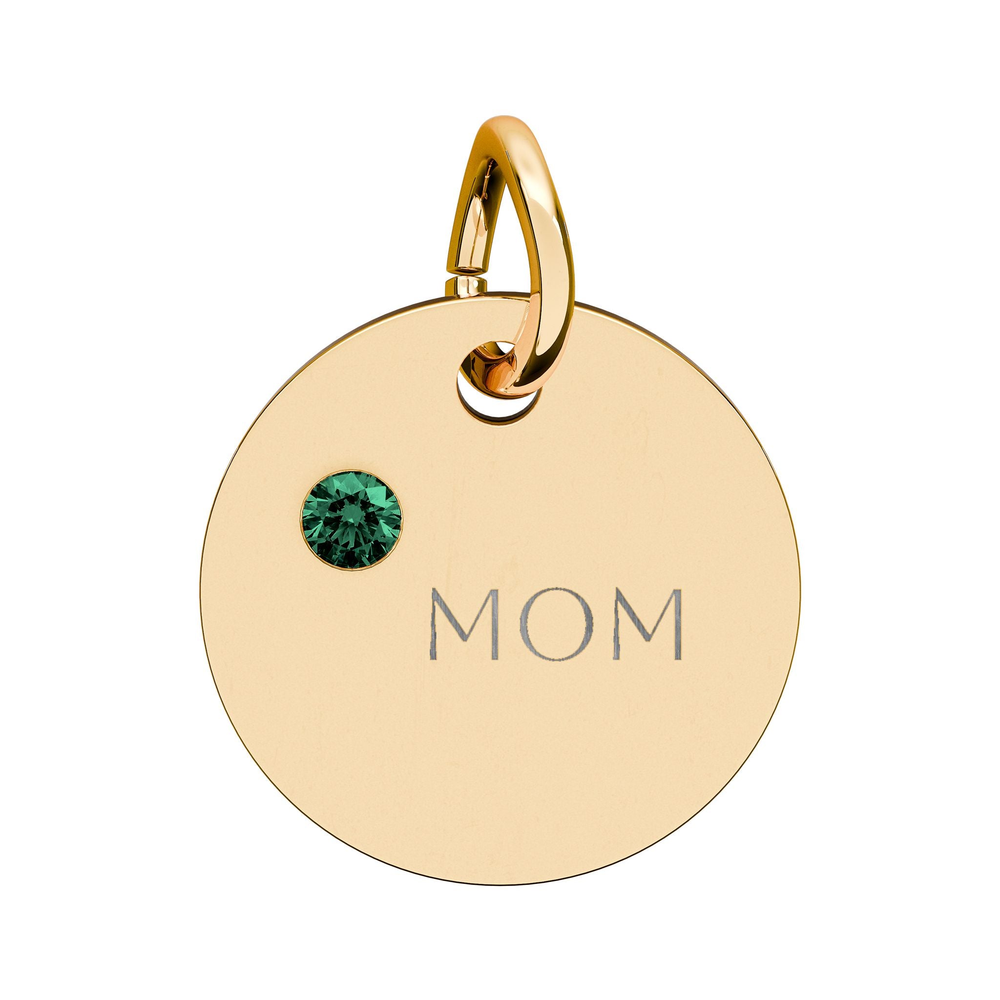 Custom Engraved Birthstone Circle Charm