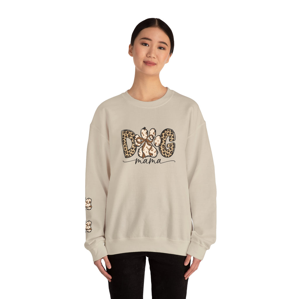 Dog Mama Leopard Print Crewneck Sweatshirt