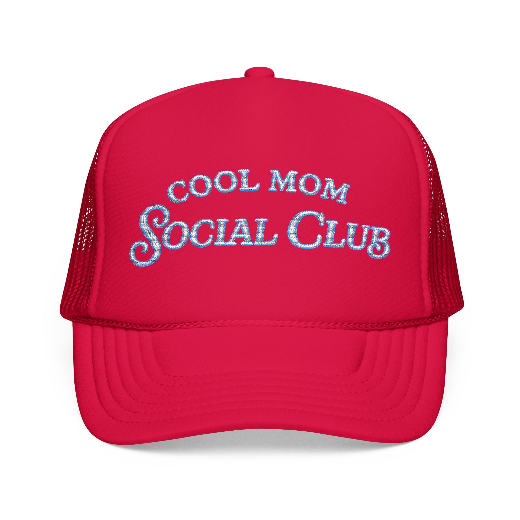 Cool Mom Social Club Trucker Hat — Embroidered Foam Mesh Cap for Stylish Moms