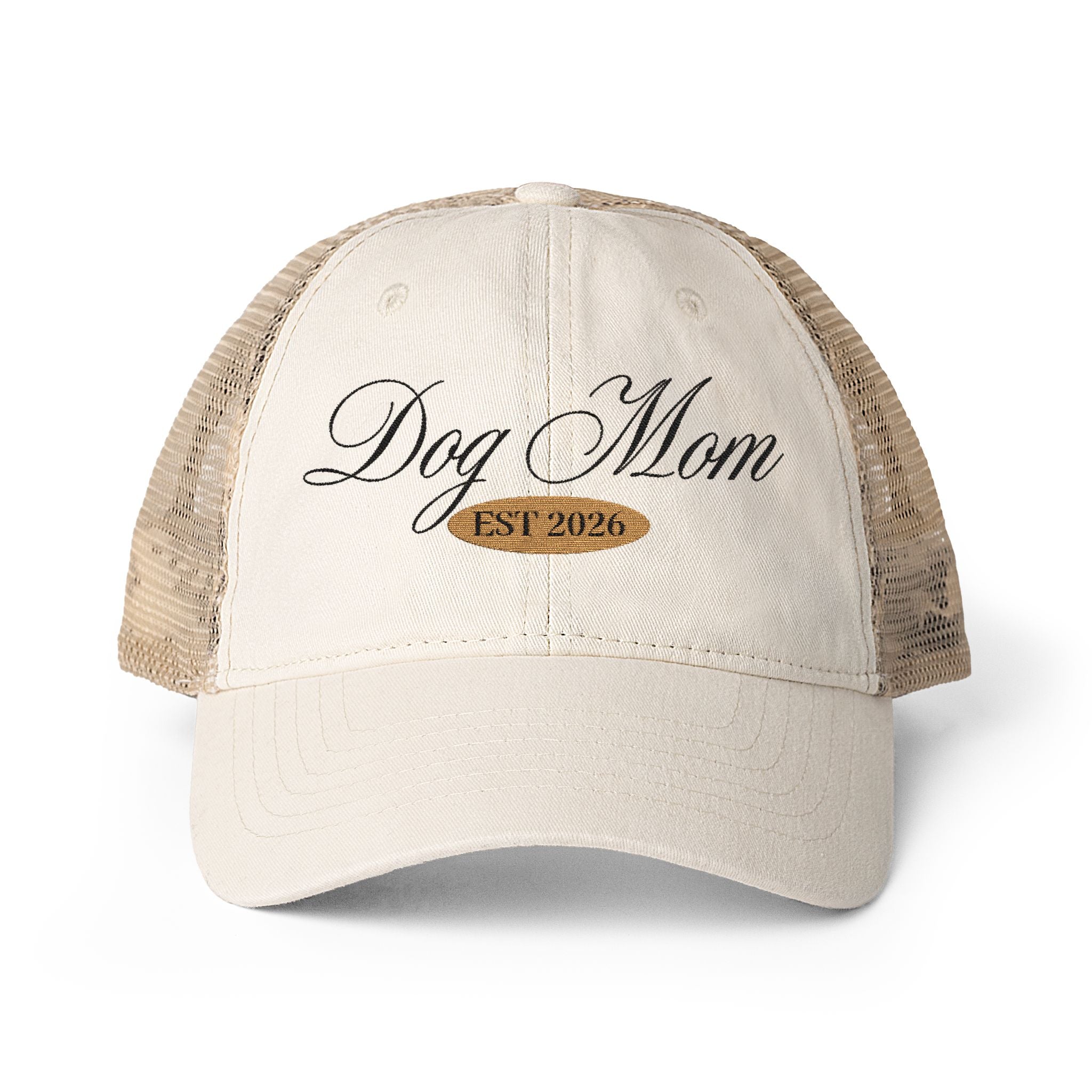 Dog Mom Women's Washed Mesh-Back Cap
