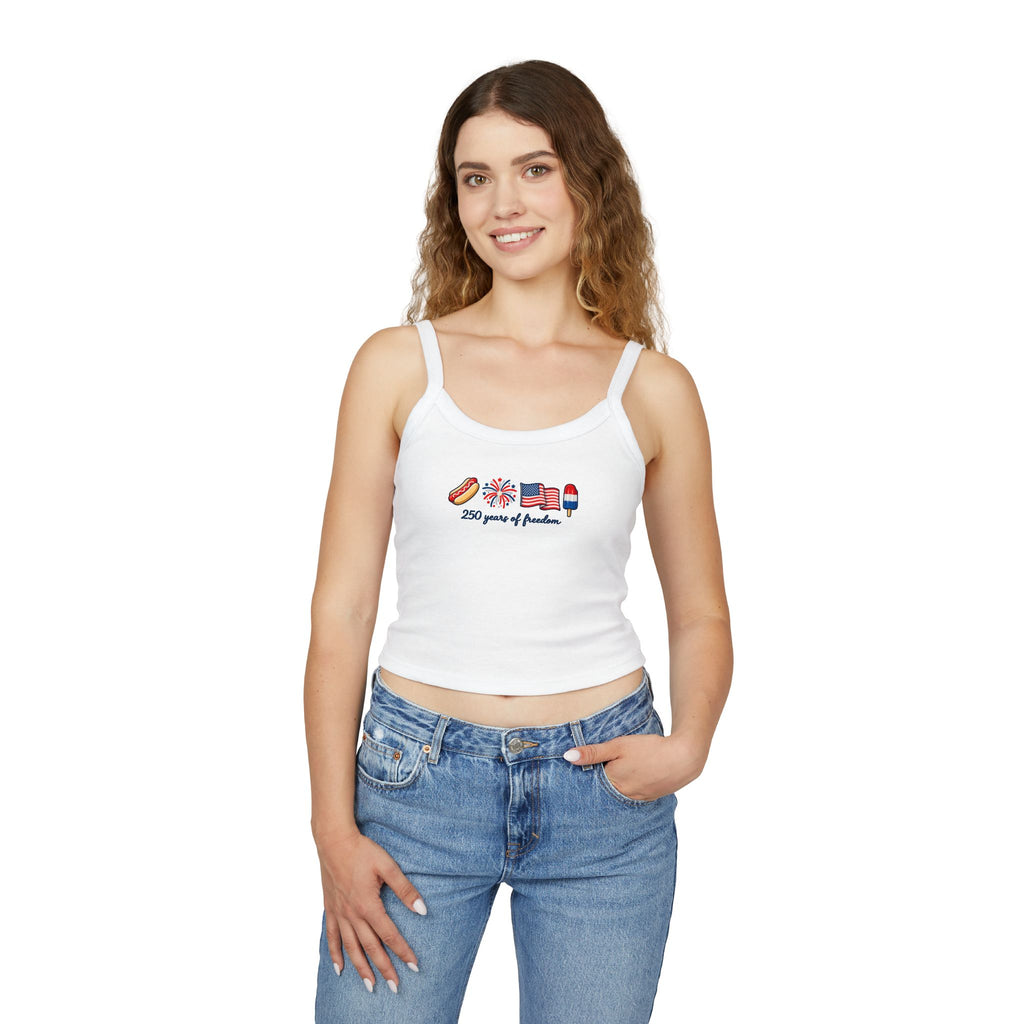 Patriotic Crop Tank Top - "230 years of freedom" July 4th Graphic