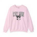 Cat Mom Crewneck Sweatshirt — Floral Lettering with Bow