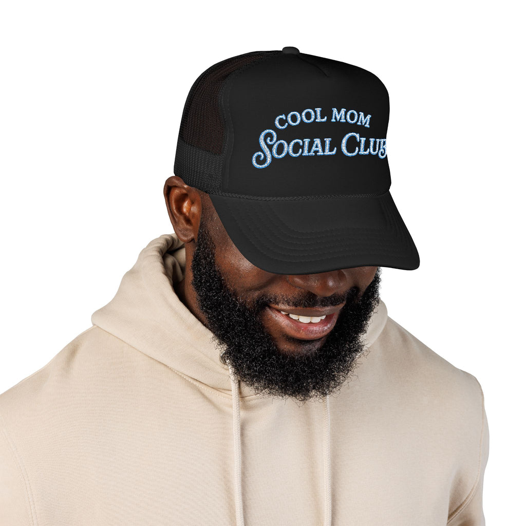 Cool Mom Social Club Trucker Hat — Embroidered Foam Mesh Cap for Stylish Moms