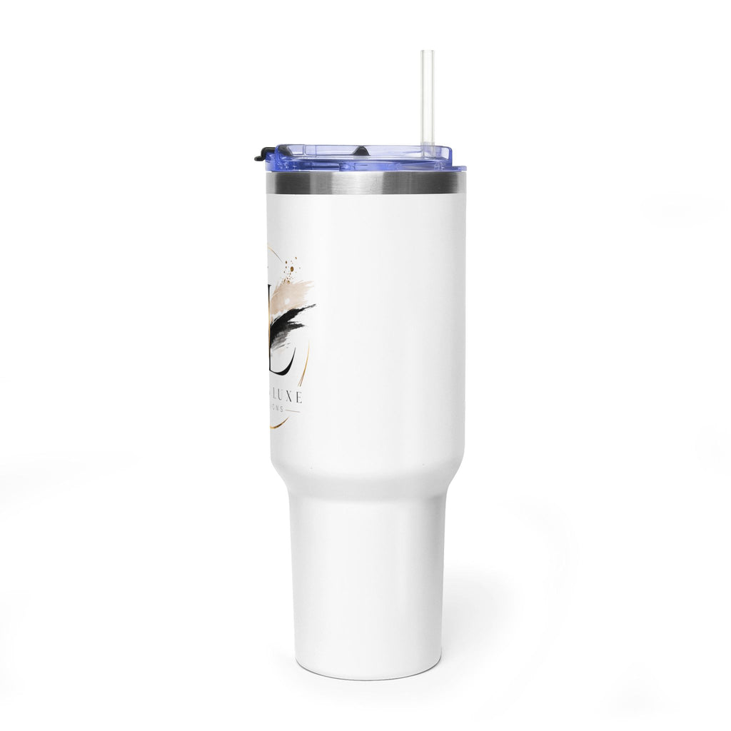 Custom 40oz Vacuum Tumbler – White Tumbler with colorful handle