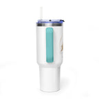 Custom 40oz Vacuum Tumbler – White Tumbler with colorful handle