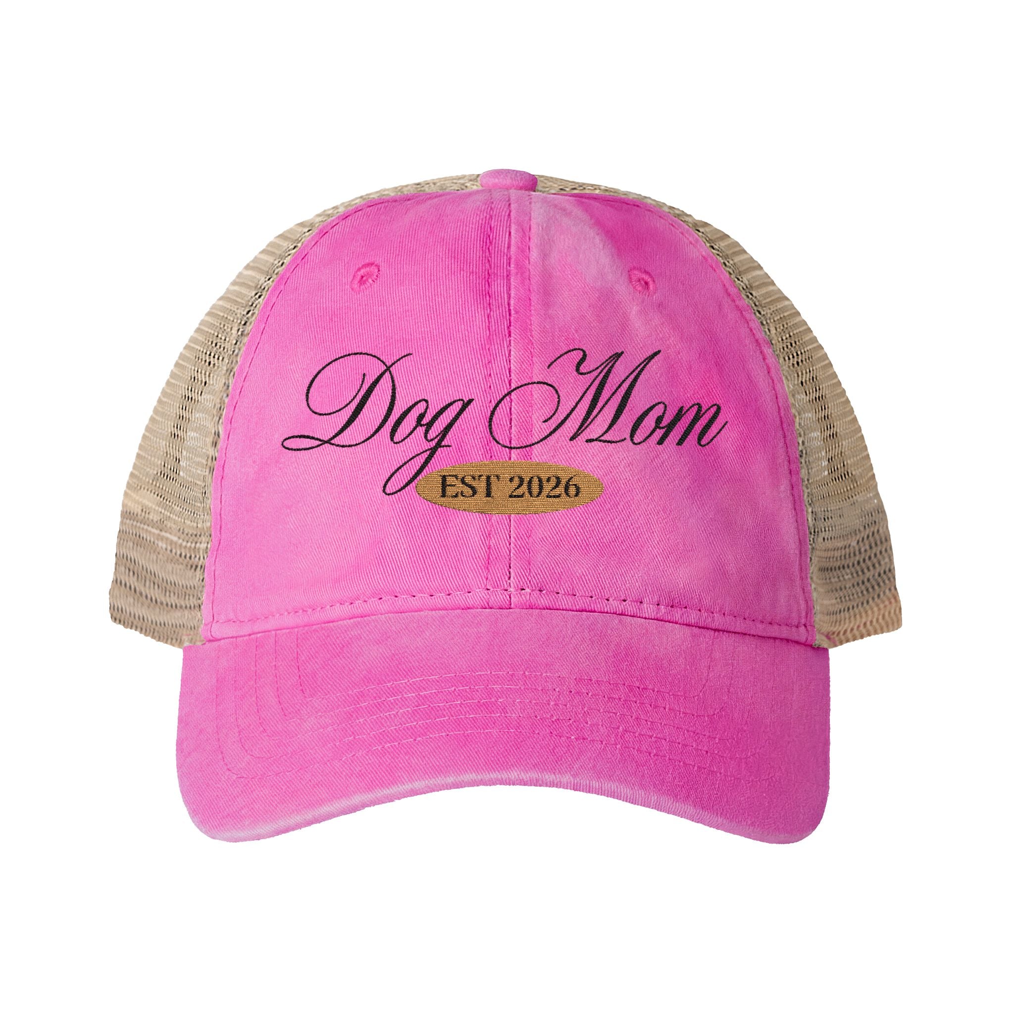 Dog Mom Women's Washed Mesh-Back Cap