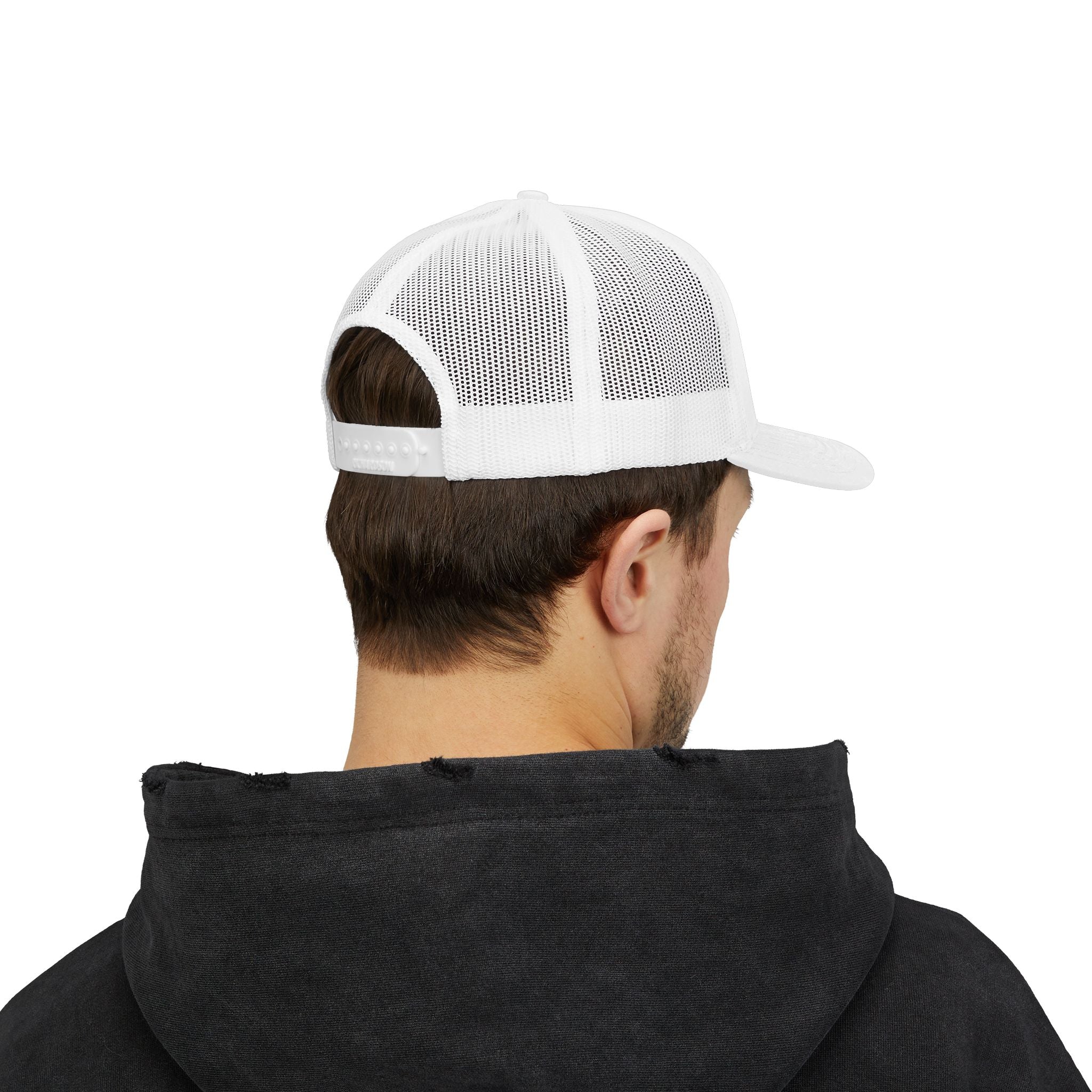 God Script Trucker Cap — Gold Sparkle Faith Snapback