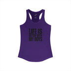 "Life is better with my boys" Mom, Women's Ideal Racerback Tank