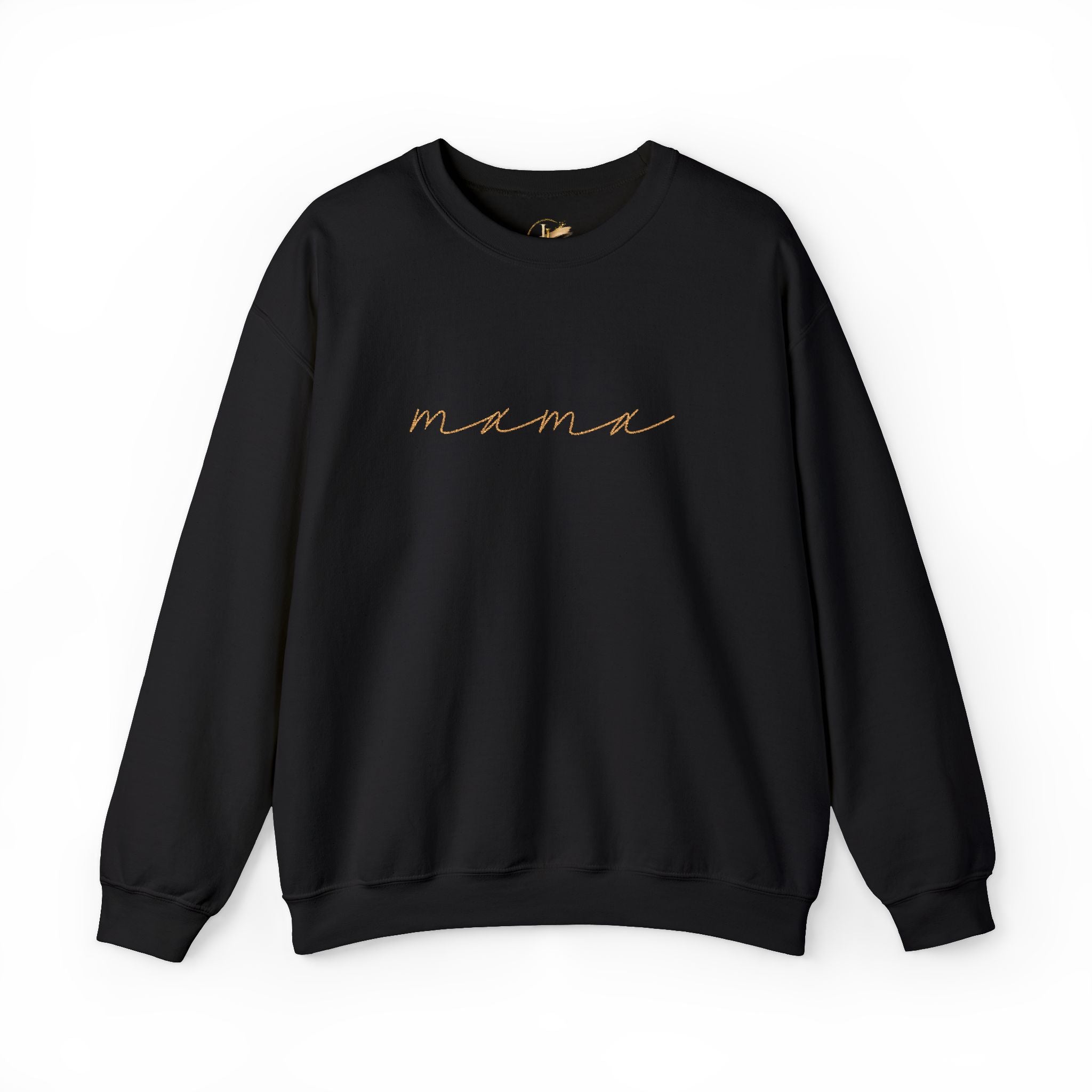 Mama Embroidery Crewneck Sweatshirt — Minimal Rose Gold Script