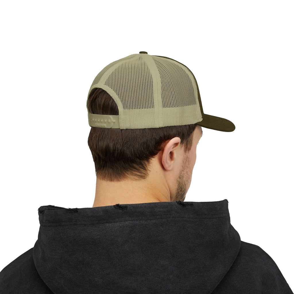 God Script Trucker Cap — Gold Sparkle Faith Snapback