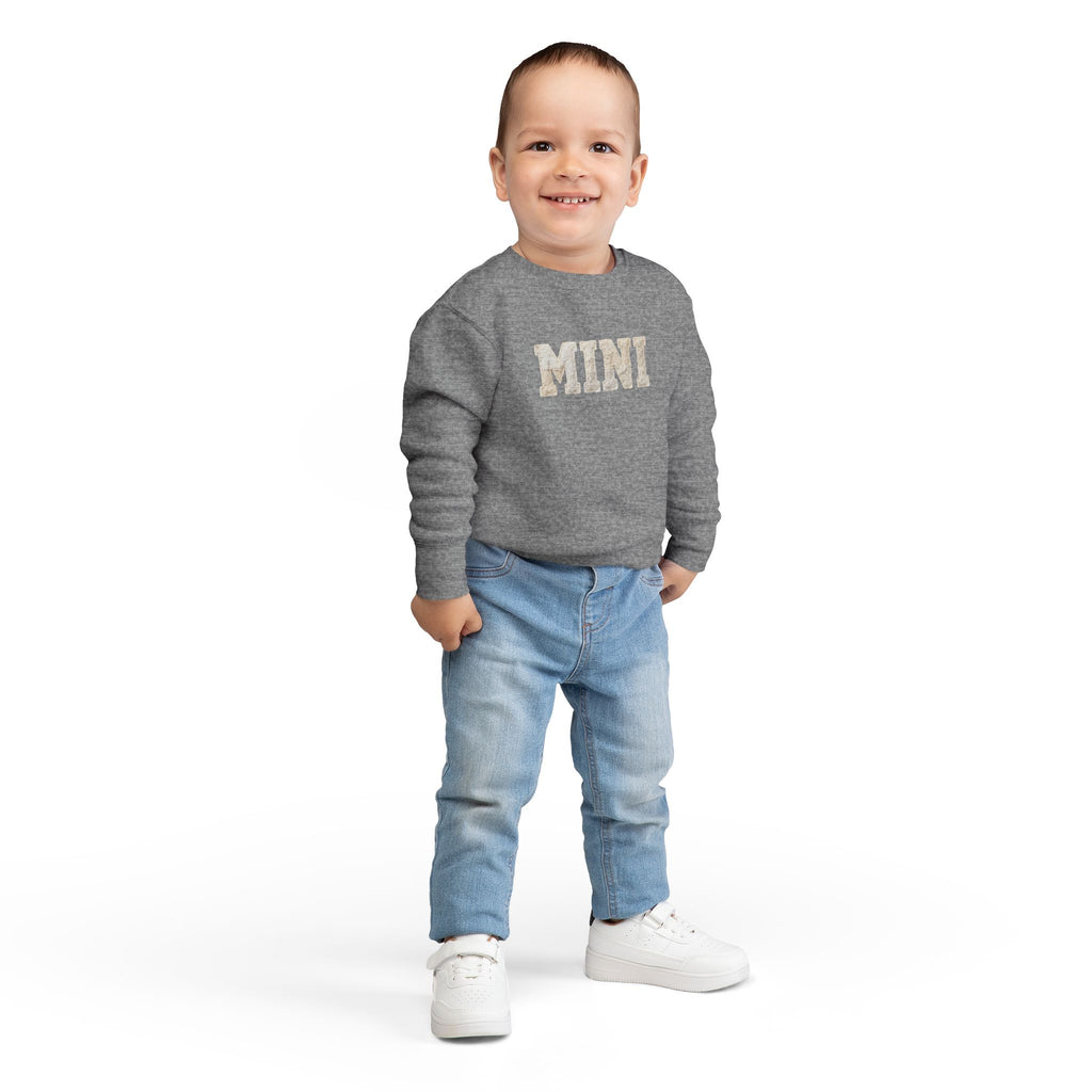 Mini Toddler Sweatshirt — Neutral Lettering Pullover