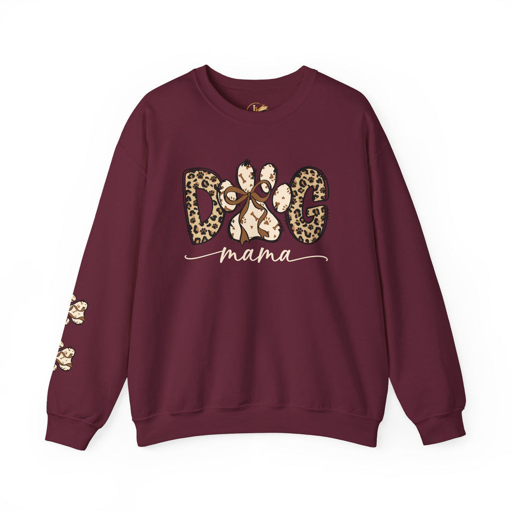 Dog Mama Leopard Print Crewneck Sweatshirt