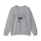 Cat Mom Crewneck Sweatshirt — Floral Lettering with Bow