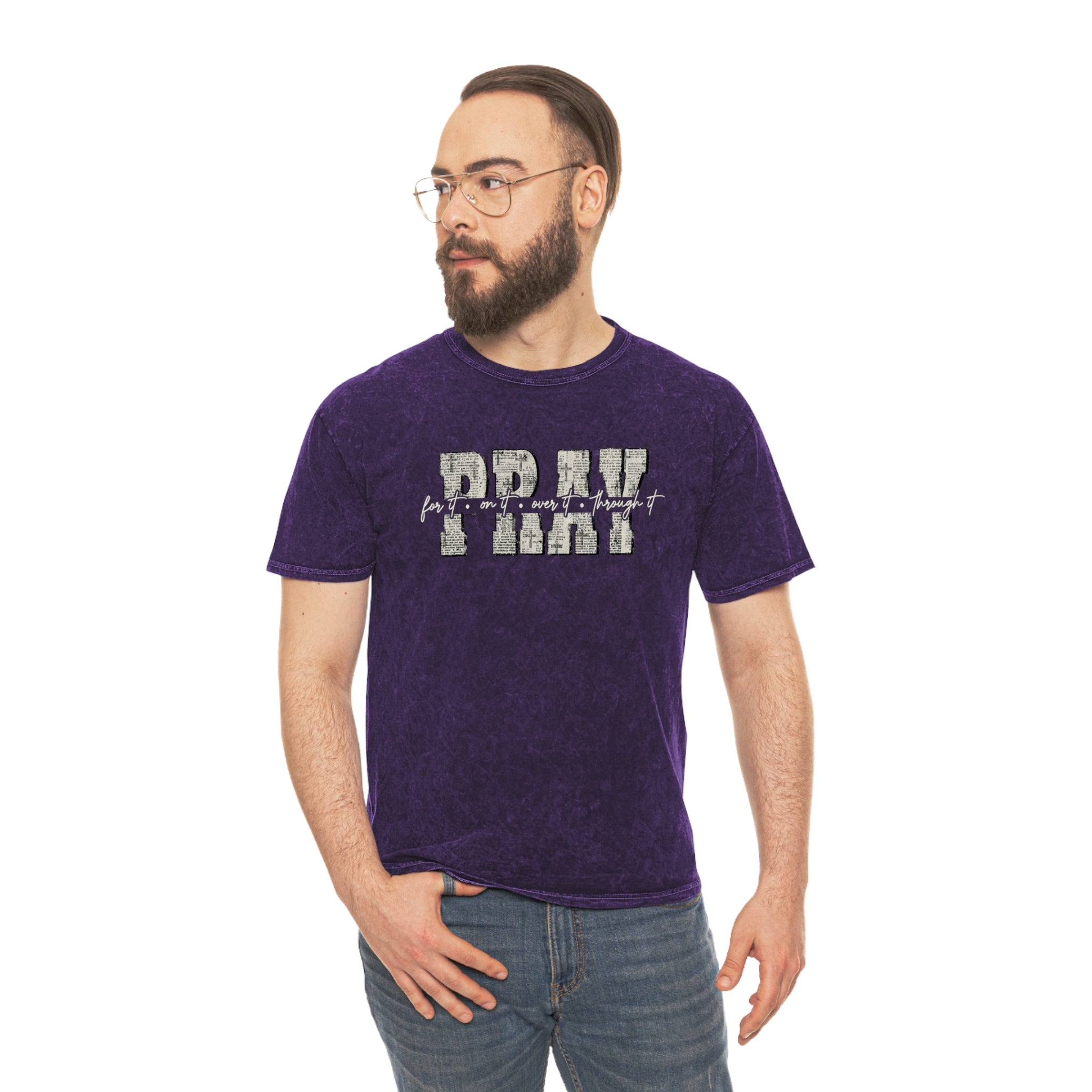 Pray Distressed Mineral Wash T-Shirt