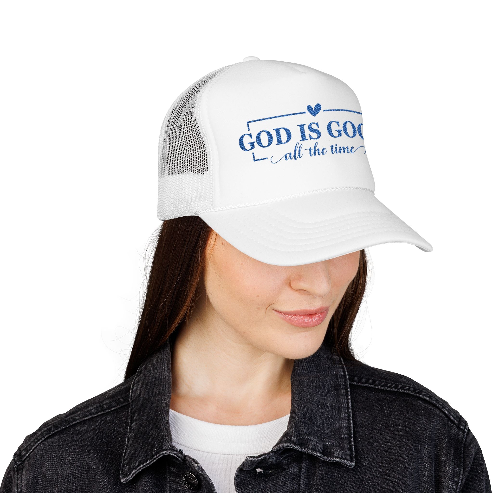 God Is Good Trucker Hat — Royal Blue Design