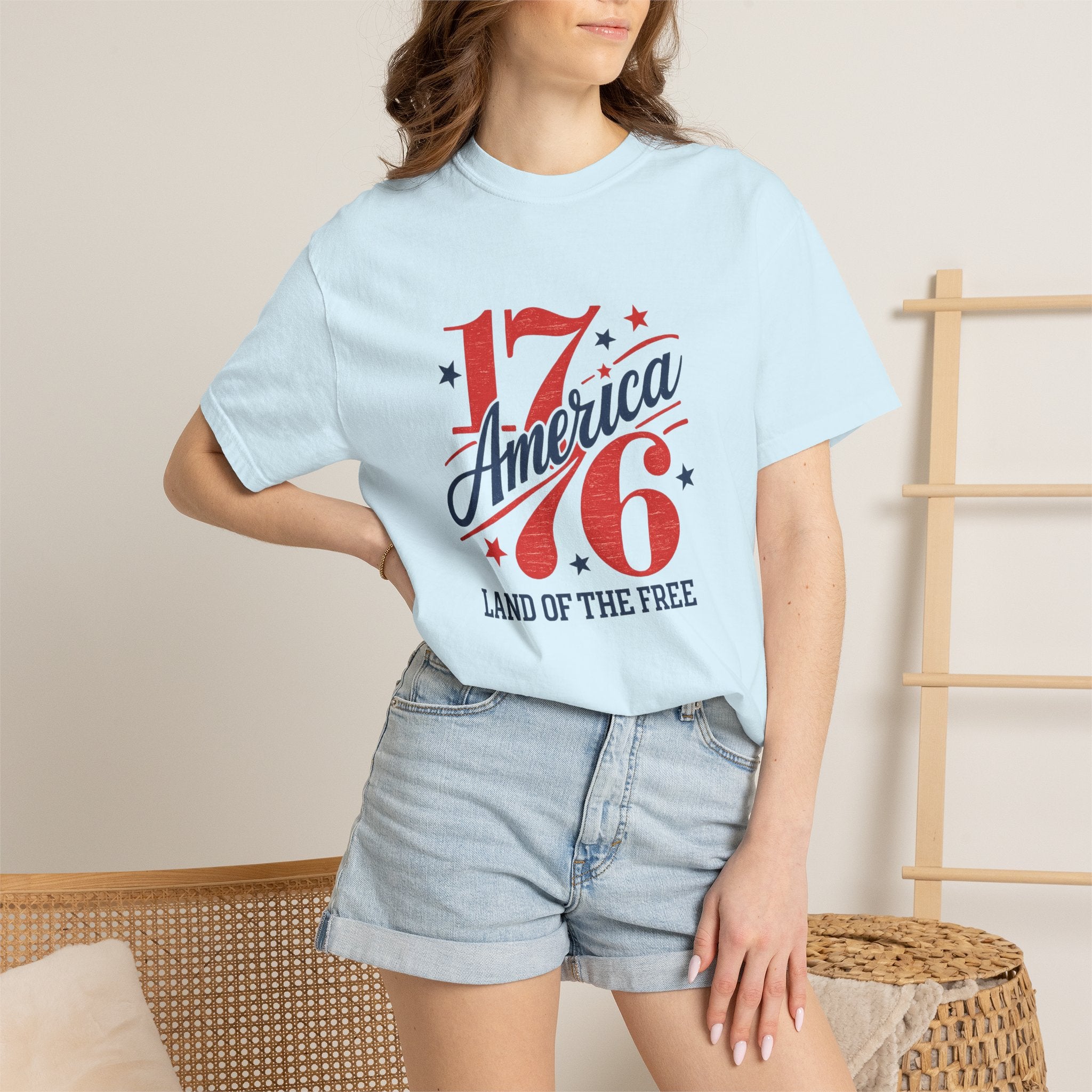 America Land of the Free Graphic T-Shirt — Patriotic