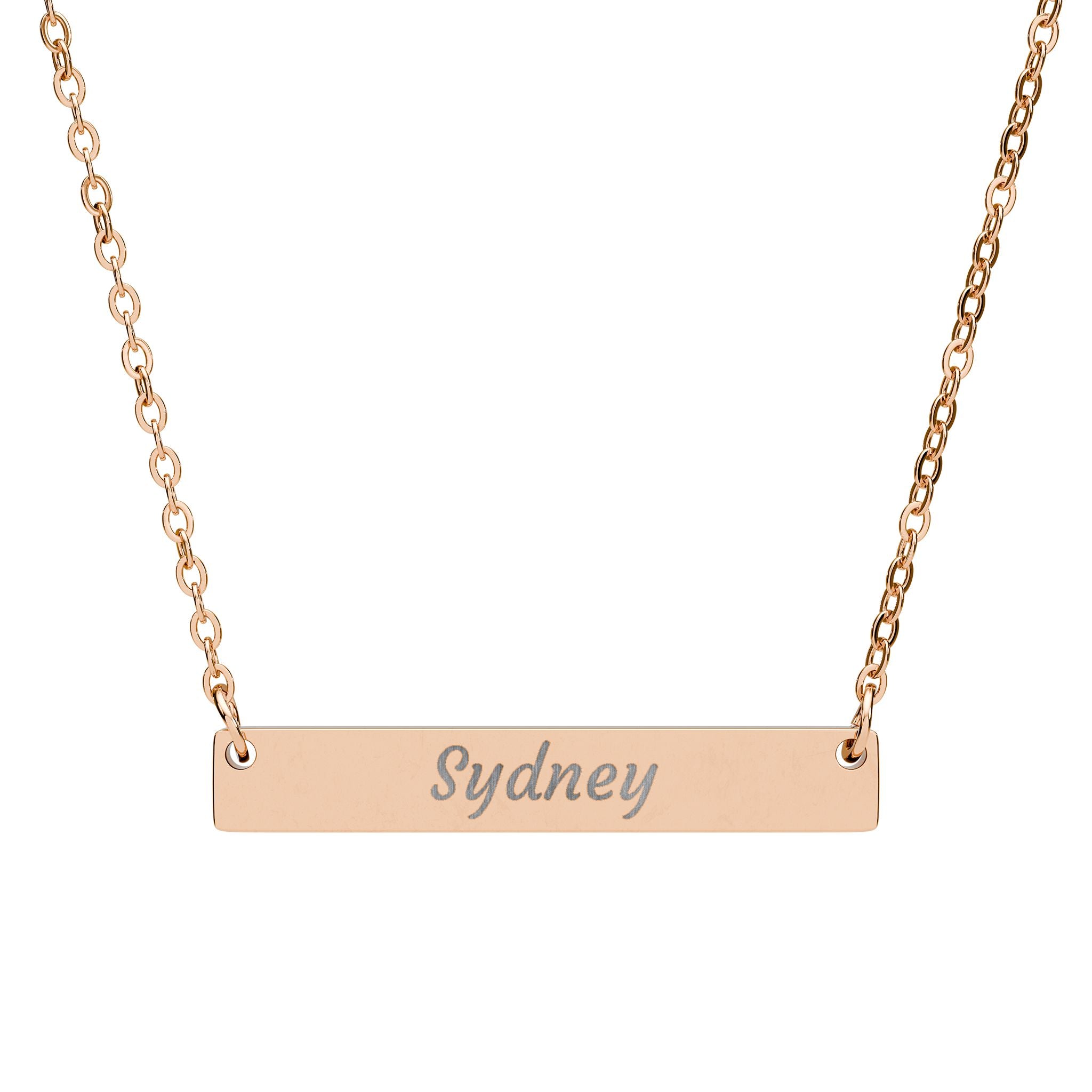 Custom Horizontal Bar Necklace (Engraving)