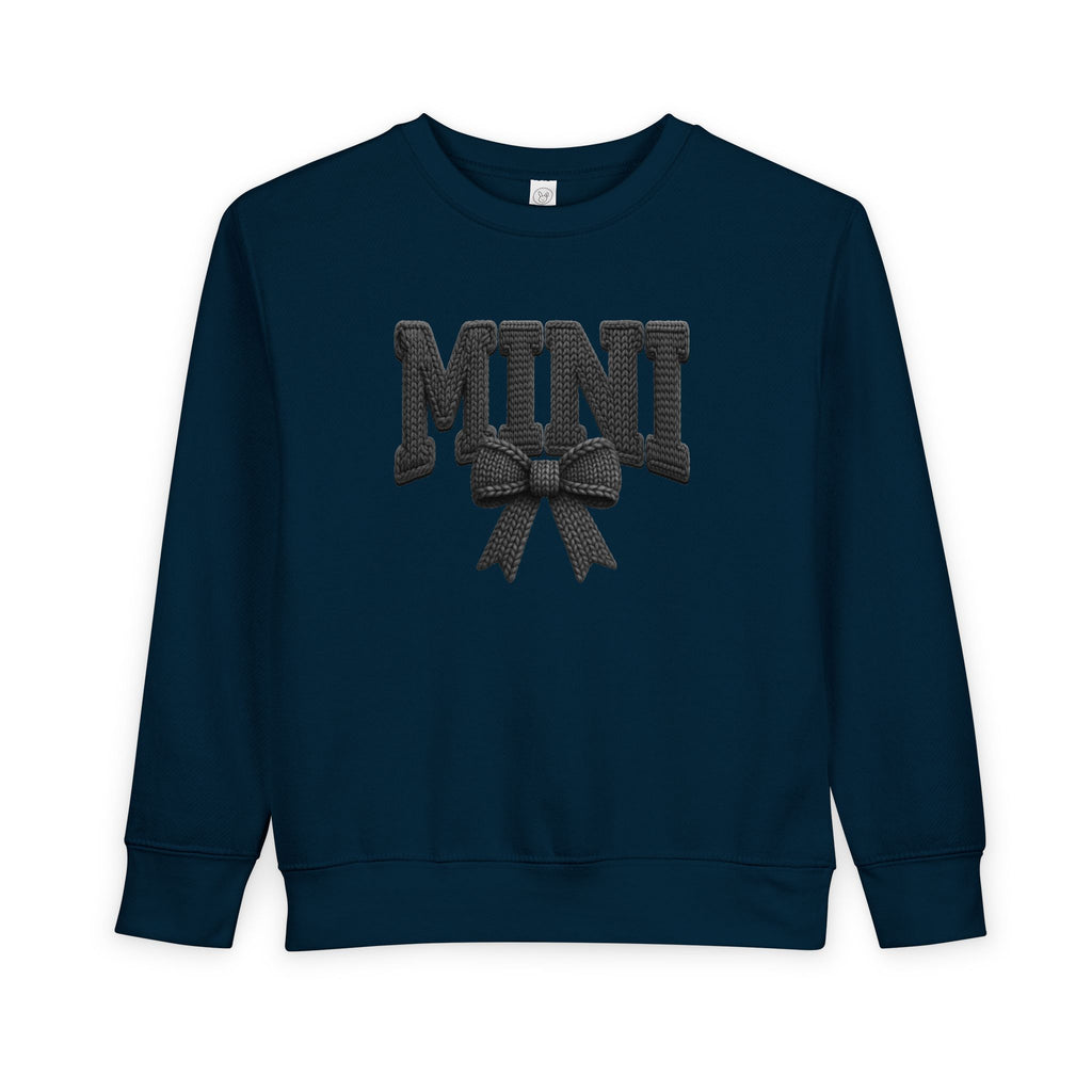 Toddler Sweatshirt - 'Mini' Bow Graphic Pullover
