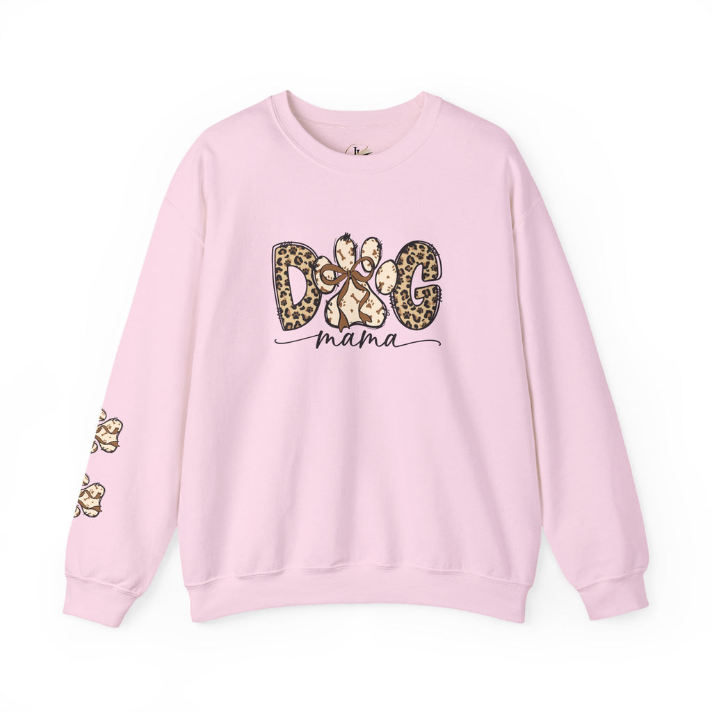 Dog Mama Leopard Print Crewneck Sweatshirt