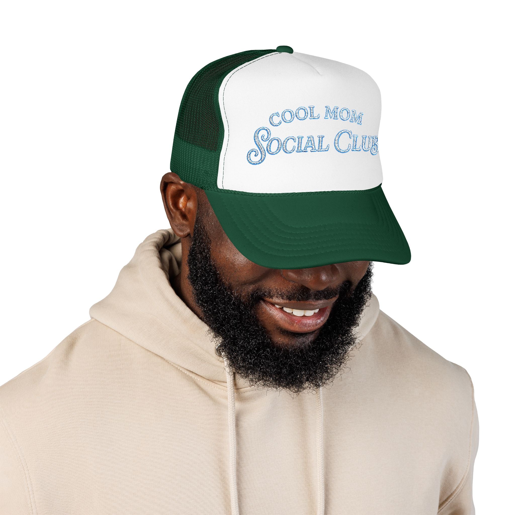 Cool Mom Social Club Trucker Hat — Embroidered Foam Mesh Cap for Stylish Moms