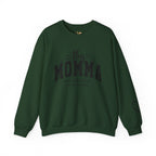 Customized Momma, Gigi, Grammy, Grandma, Mama, Mom, or Nana  Crewneck Sweatshirt – “This ….. Wears Her Heart on Her Sleeve” Cozy Pullover