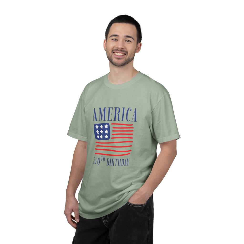 America 250th Birthday T-Shirt - Patriotic Flag Tee for 4th of July