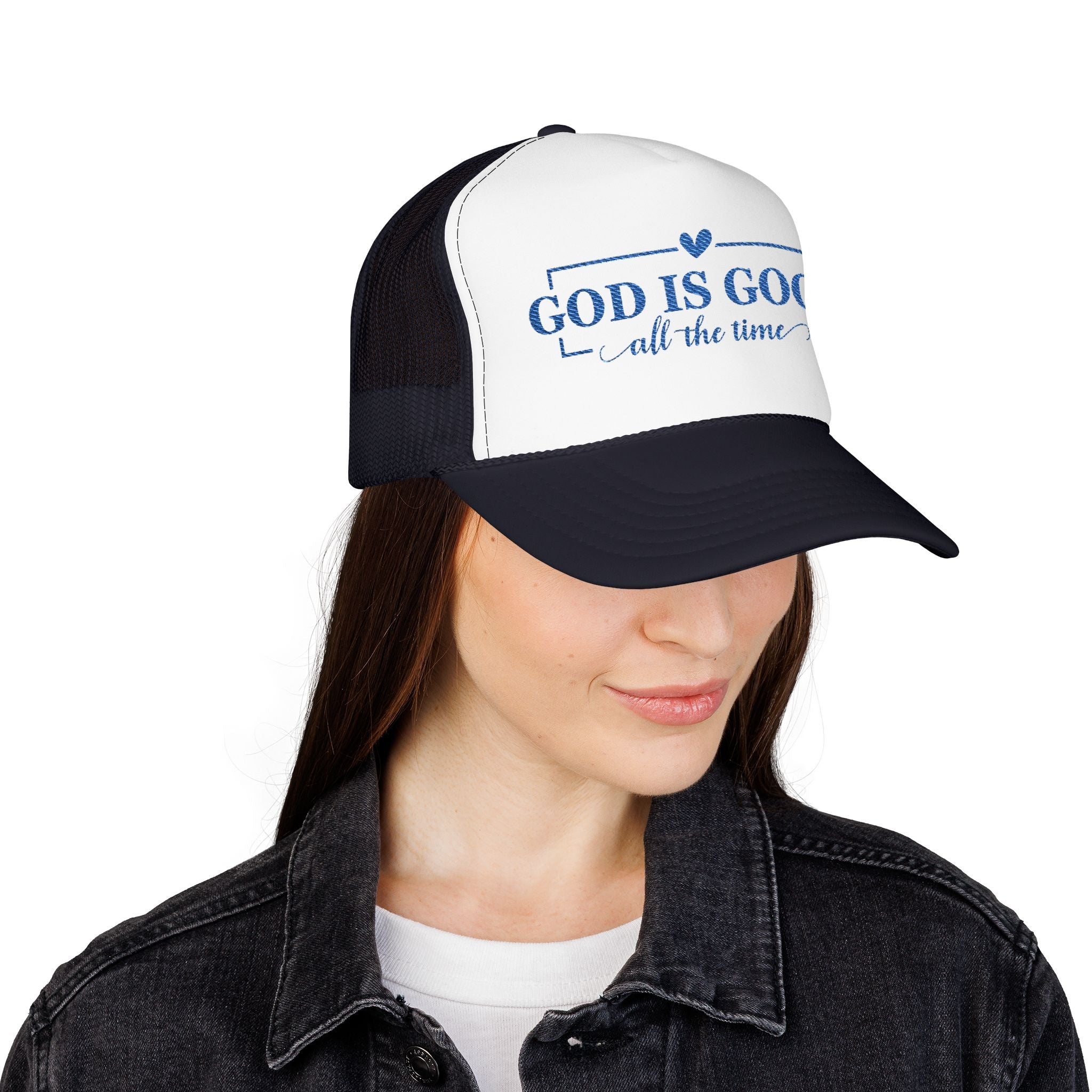 God Is Good Trucker Hat — Royal Blue Design
