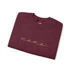 Mama Embroidery Crewneck Sweatshirt — Minimal Rose Gold Script