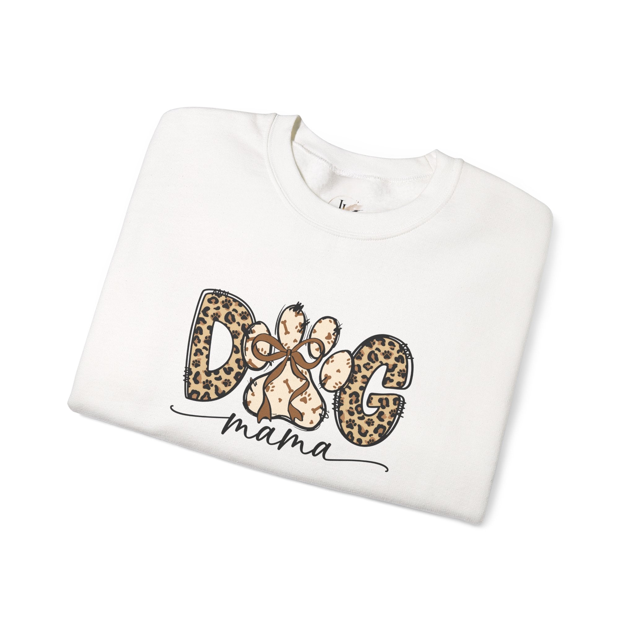 Dog Mama Leopard Print Crewneck Sweatshirt