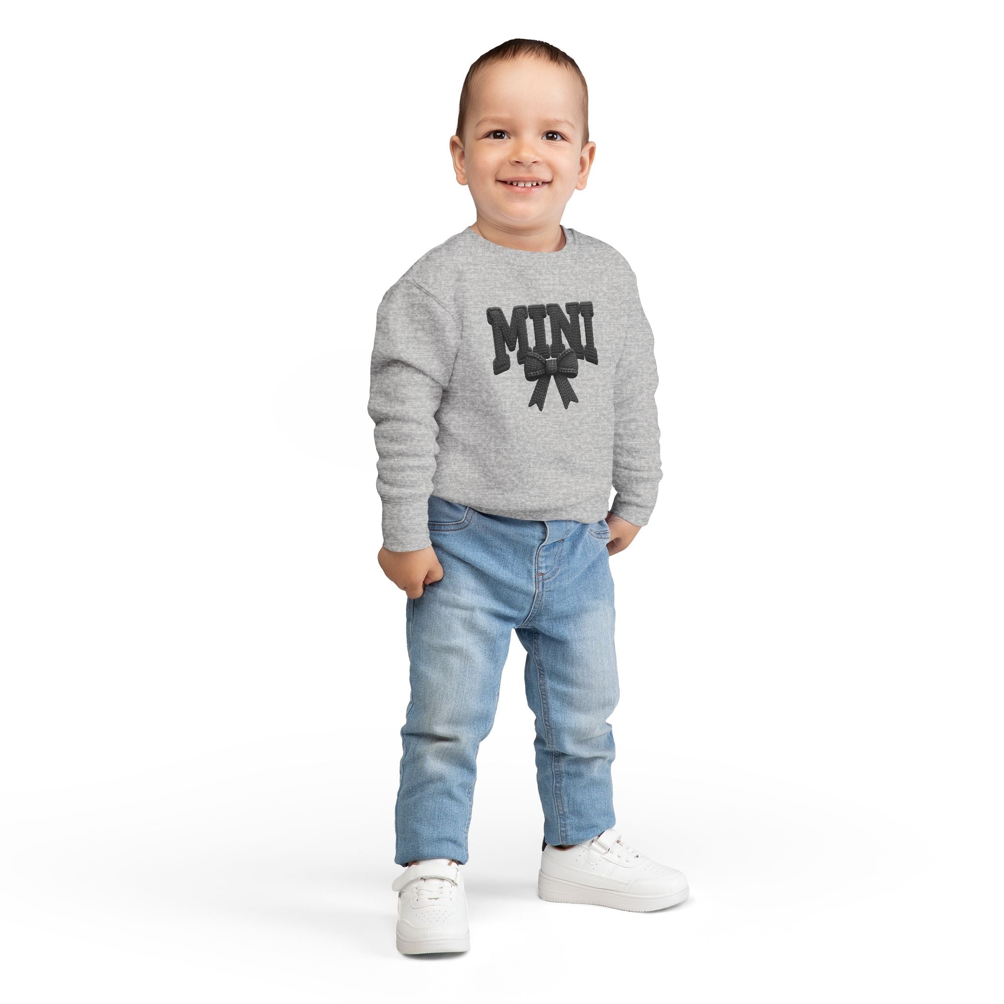 Toddler Sweatshirt - 'Mini' Bow Graphic Pullover