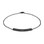 Custom Engravable Curved Bar Anklet — Personalized Minimalist Rose Gold or Black