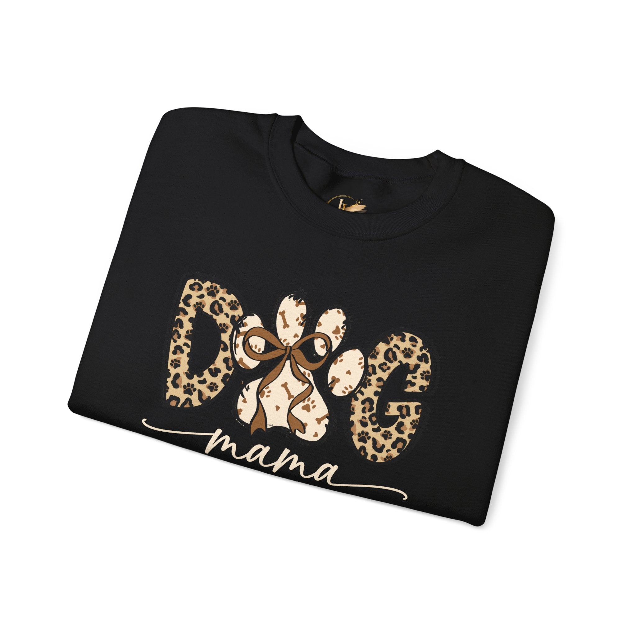 Dog Mama Leopard Print Crewneck Sweatshirt