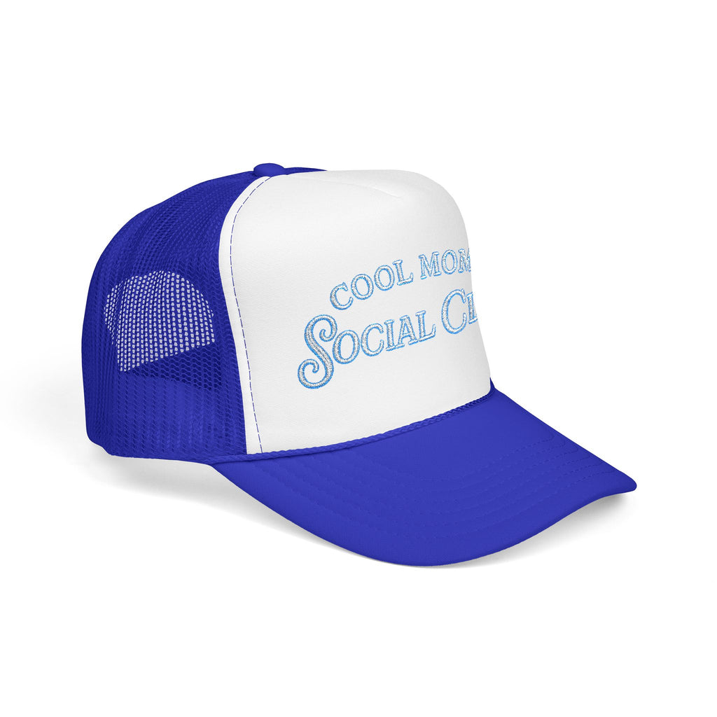 Cool Mom Social Club Trucker Hat — Embroidered Foam Mesh Cap for Stylish Moms