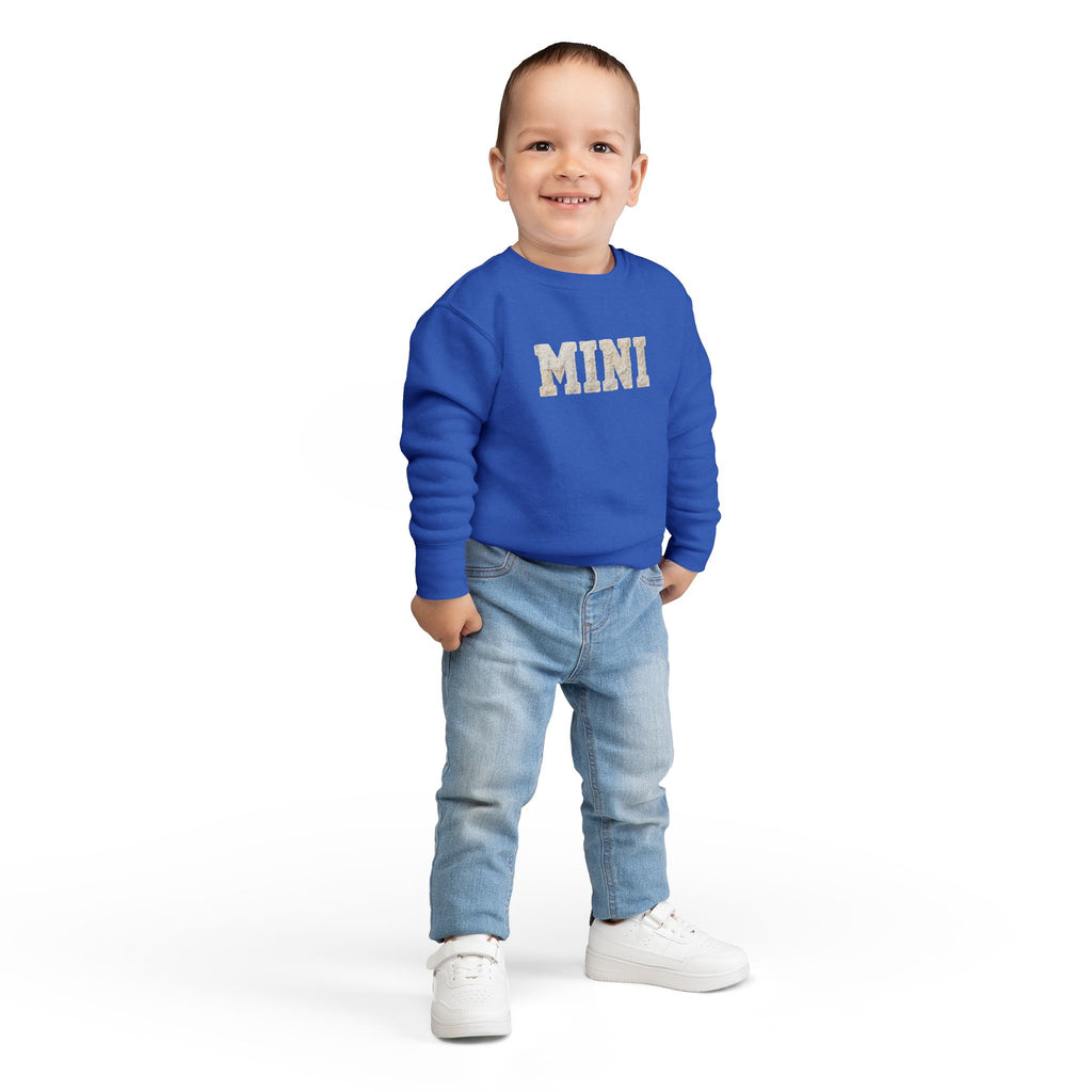 Mini Toddler Sweatshirt — Neutral Lettering Pullover