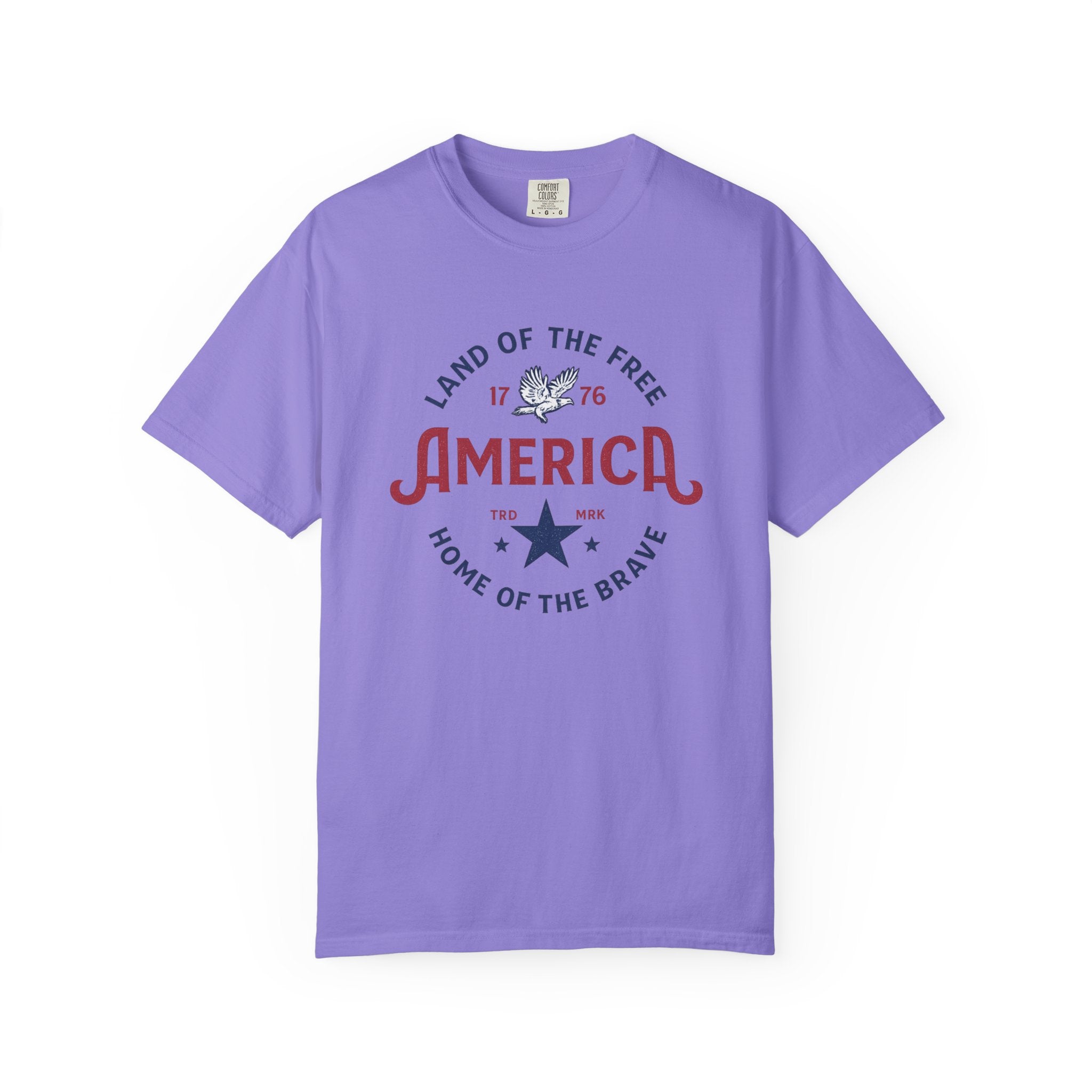 America Land of the Free Graphic T-Shirt — Patriotic 1776 Home of the Brave Tee