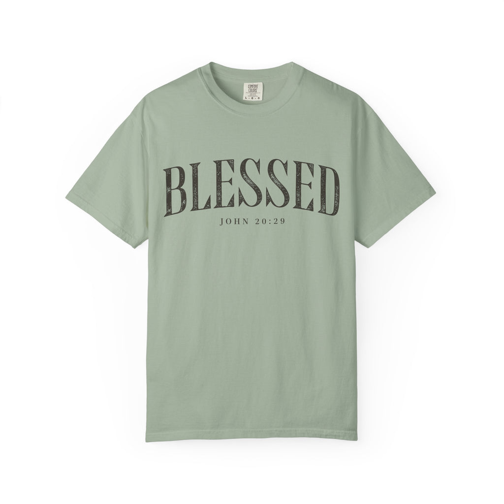 Blessed Christian T-Shirt — 'BLESSED' with John 20:25 Scripture Tee