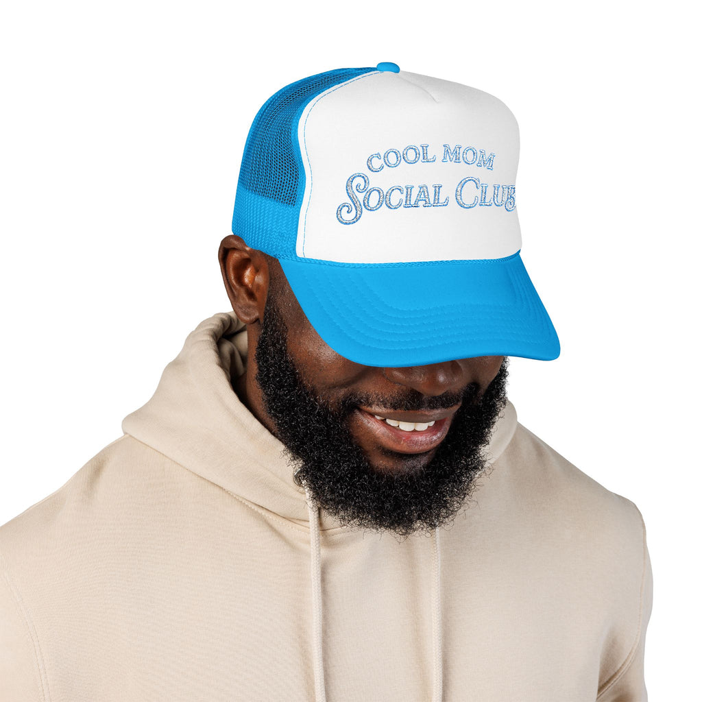 Cool Mom Social Club Trucker Hat — Embroidered Foam Mesh Cap for Stylish Moms