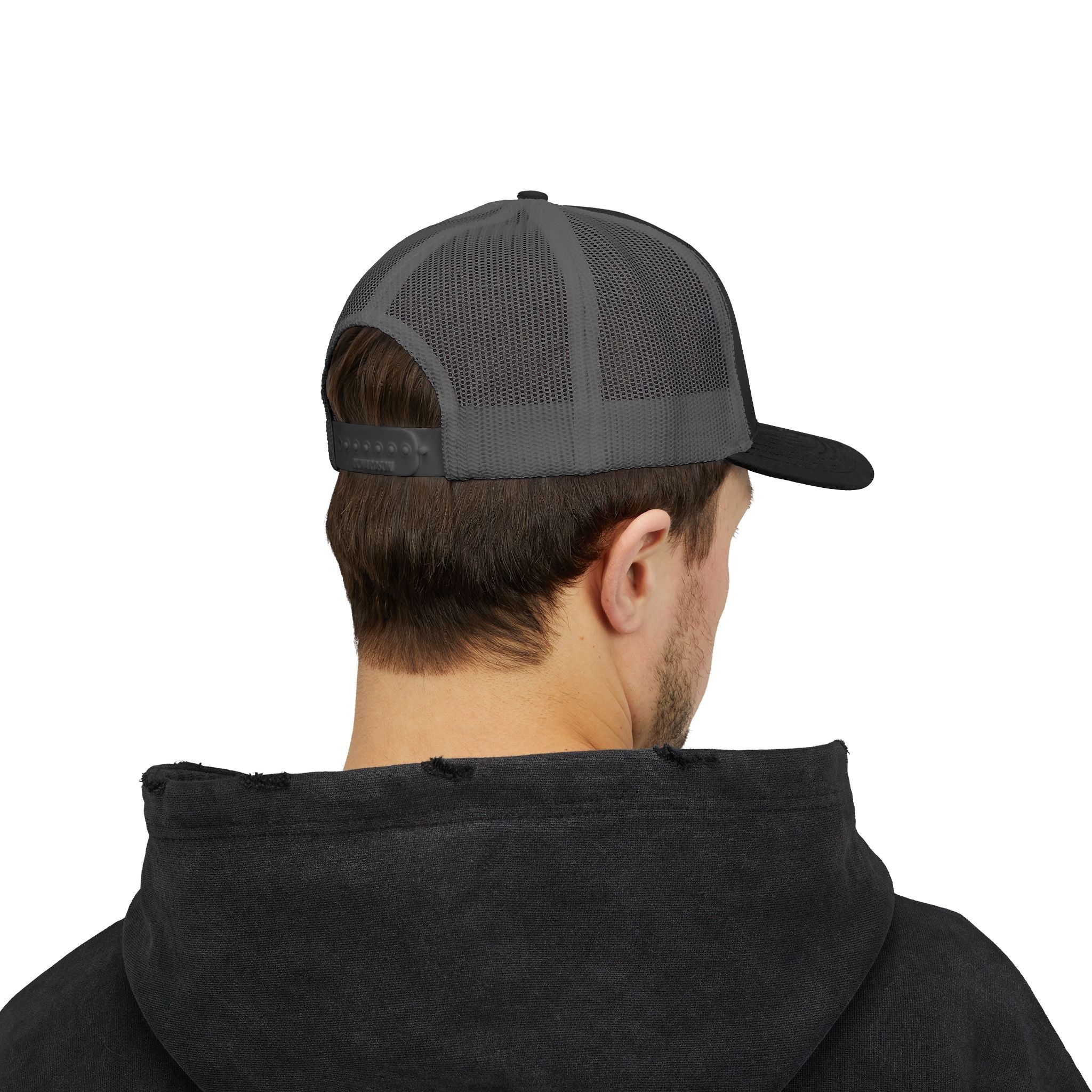 God Script Trucker Cap — Gold Sparkle Faith Snapback