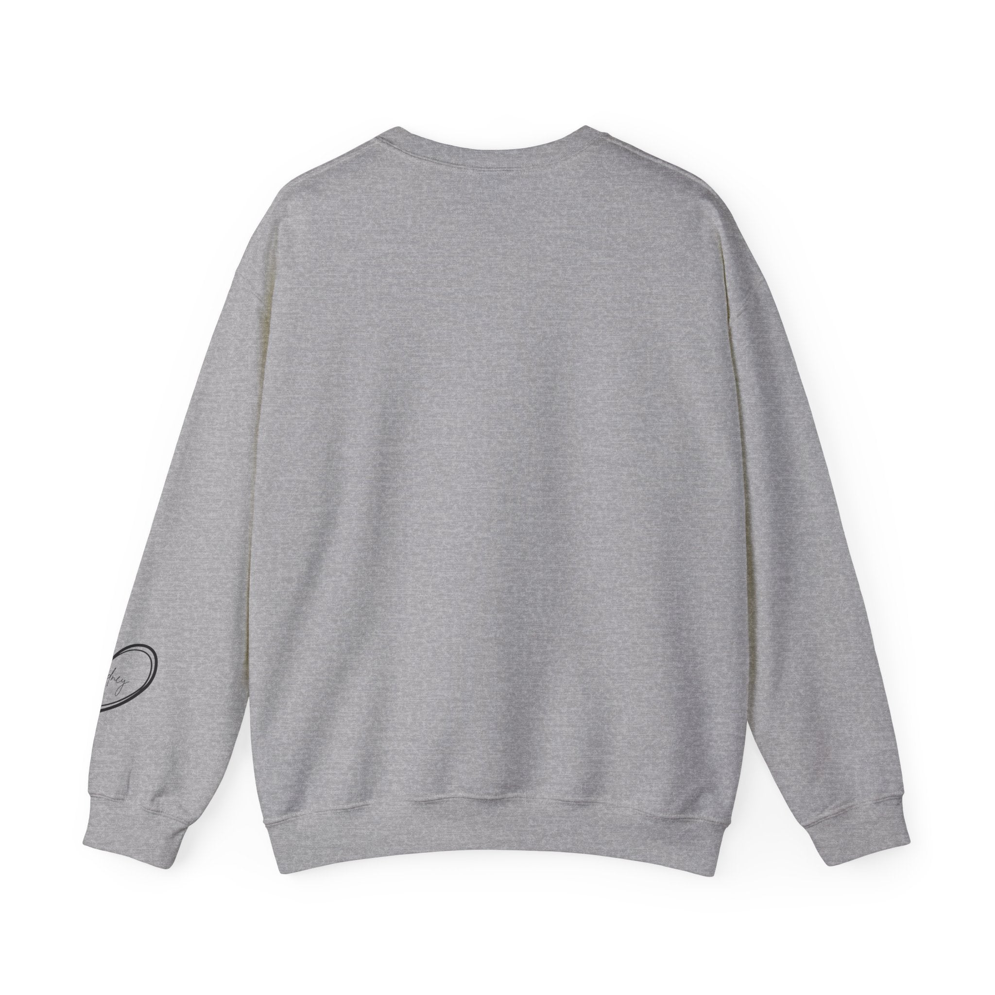 Customized Momma, Gigi, Grammy, Grandma, Mama, Mom, or Nana  Crewneck Sweatshirt – “This ….. Wears Her Heart on Her Sleeve” Cozy Pullover