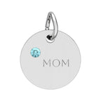 Custom Engraved Birthstone Circle Charm