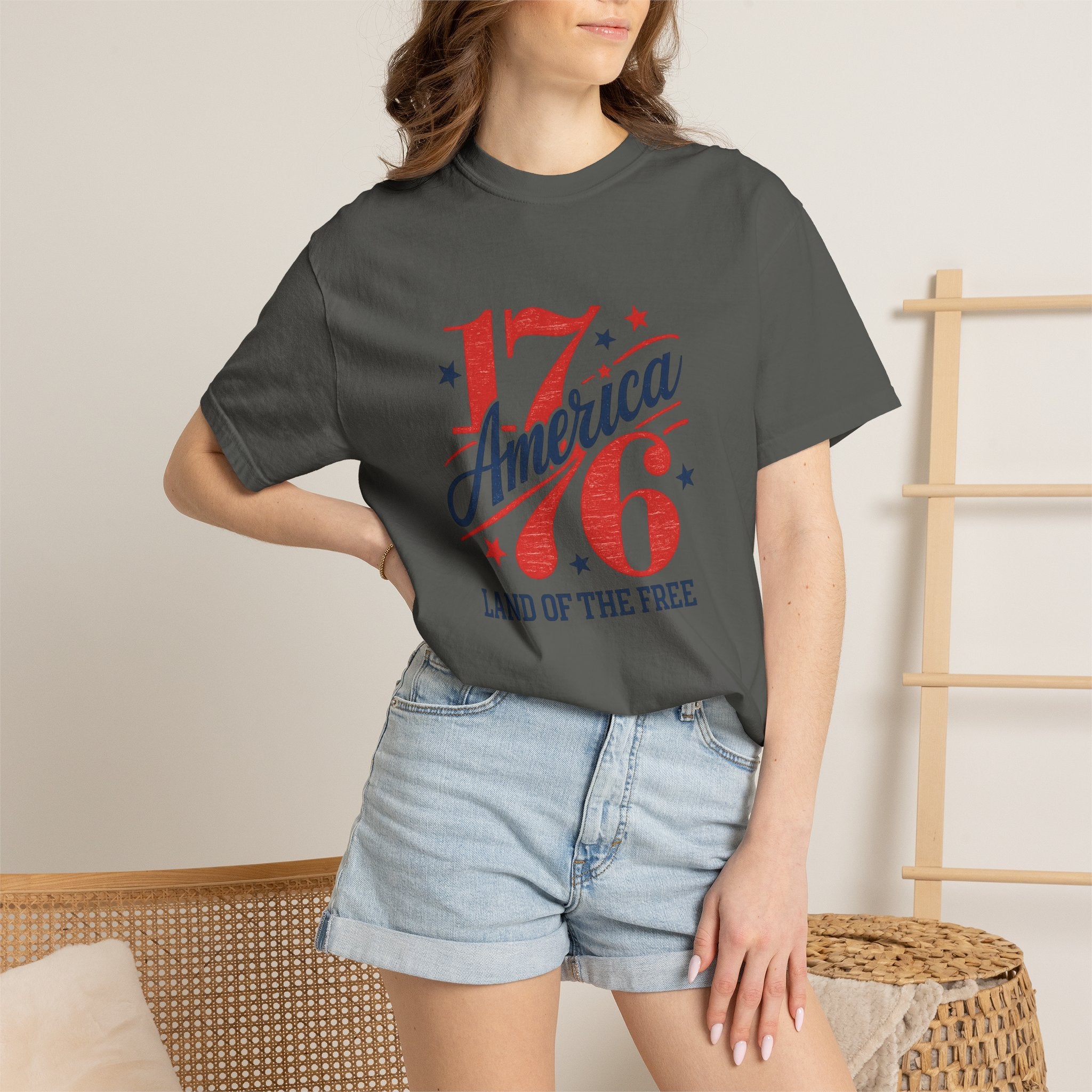 America Land of the Free Graphic T-Shirt — Patriotic