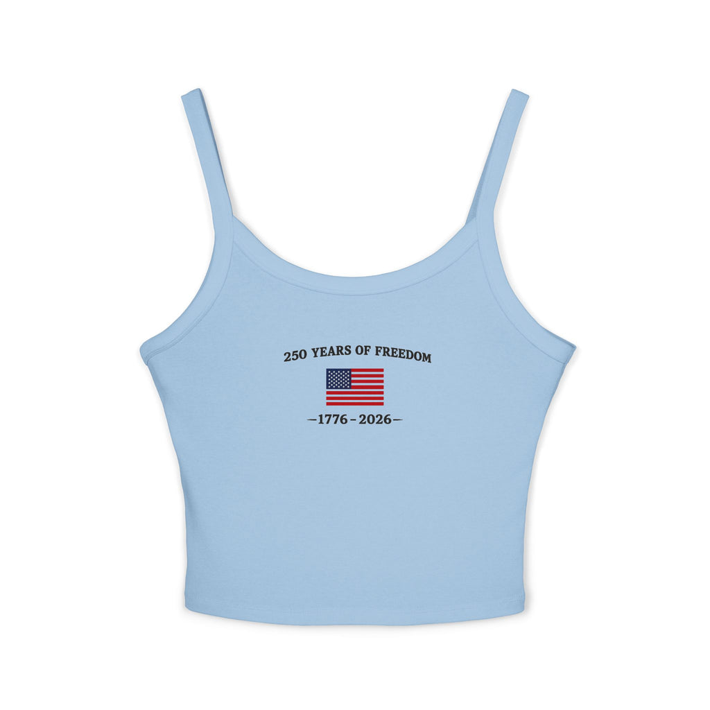 200 Years of Freedom Tank Top — 1776–1976 Patriotic Cropped Spaghetti Strap