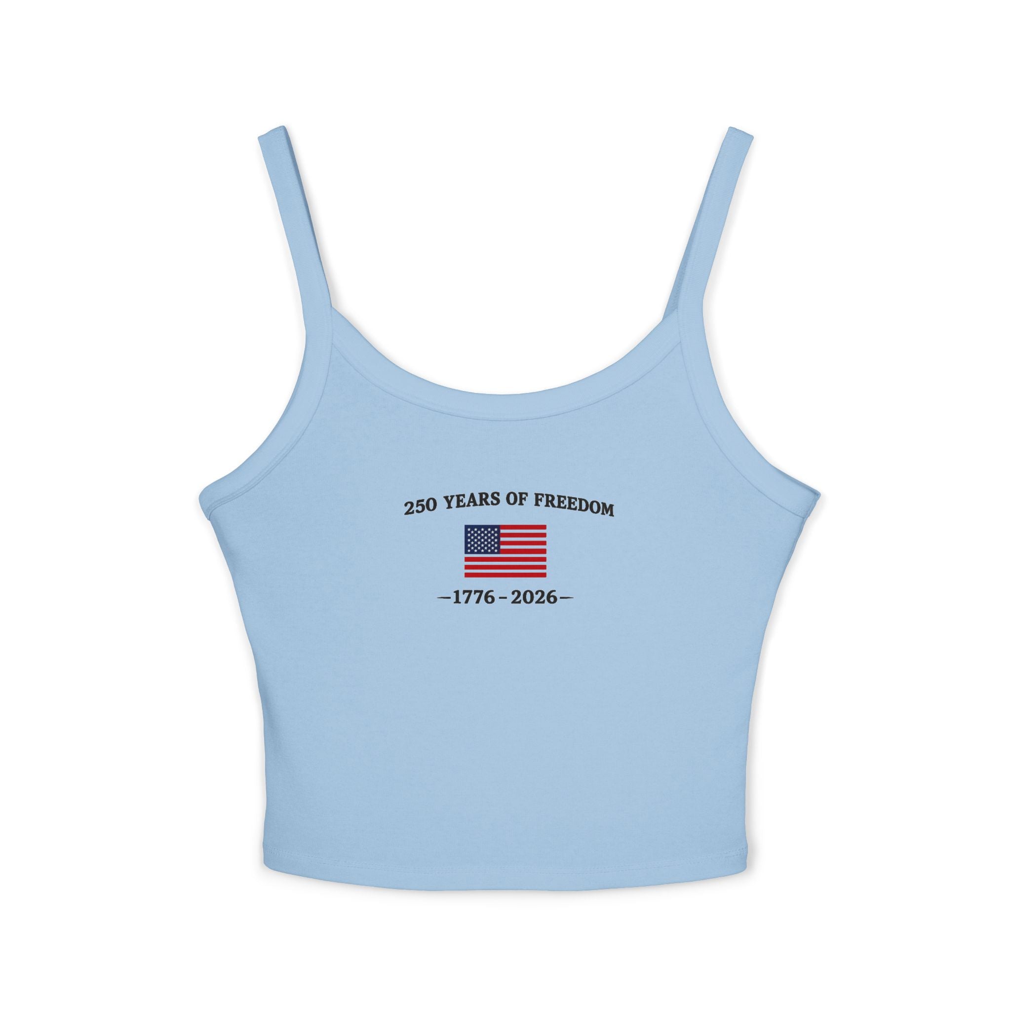 200 Years of Freedom Tank Top — 1776–1976 Patriotic Cropped Spaghetti Strap