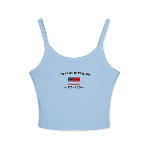 200 Years of Freedom Tank Top — 1776–1976 Patriotic Cropped Spaghetti Strap