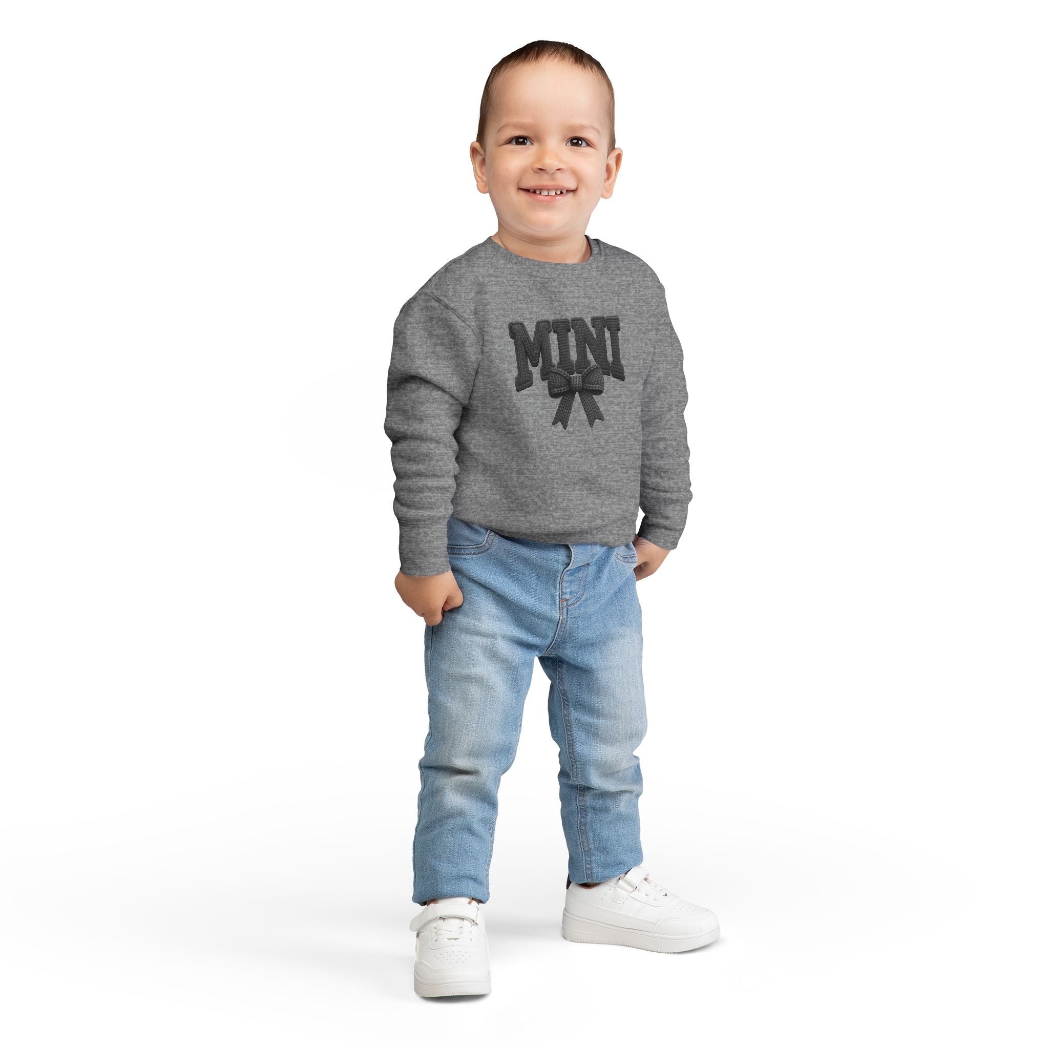 Toddler Sweatshirt - 'Mini' Bow Graphic Pullover