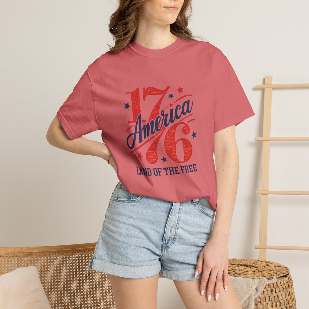 America Land of the Free Graphic T-Shirt — Patriotic