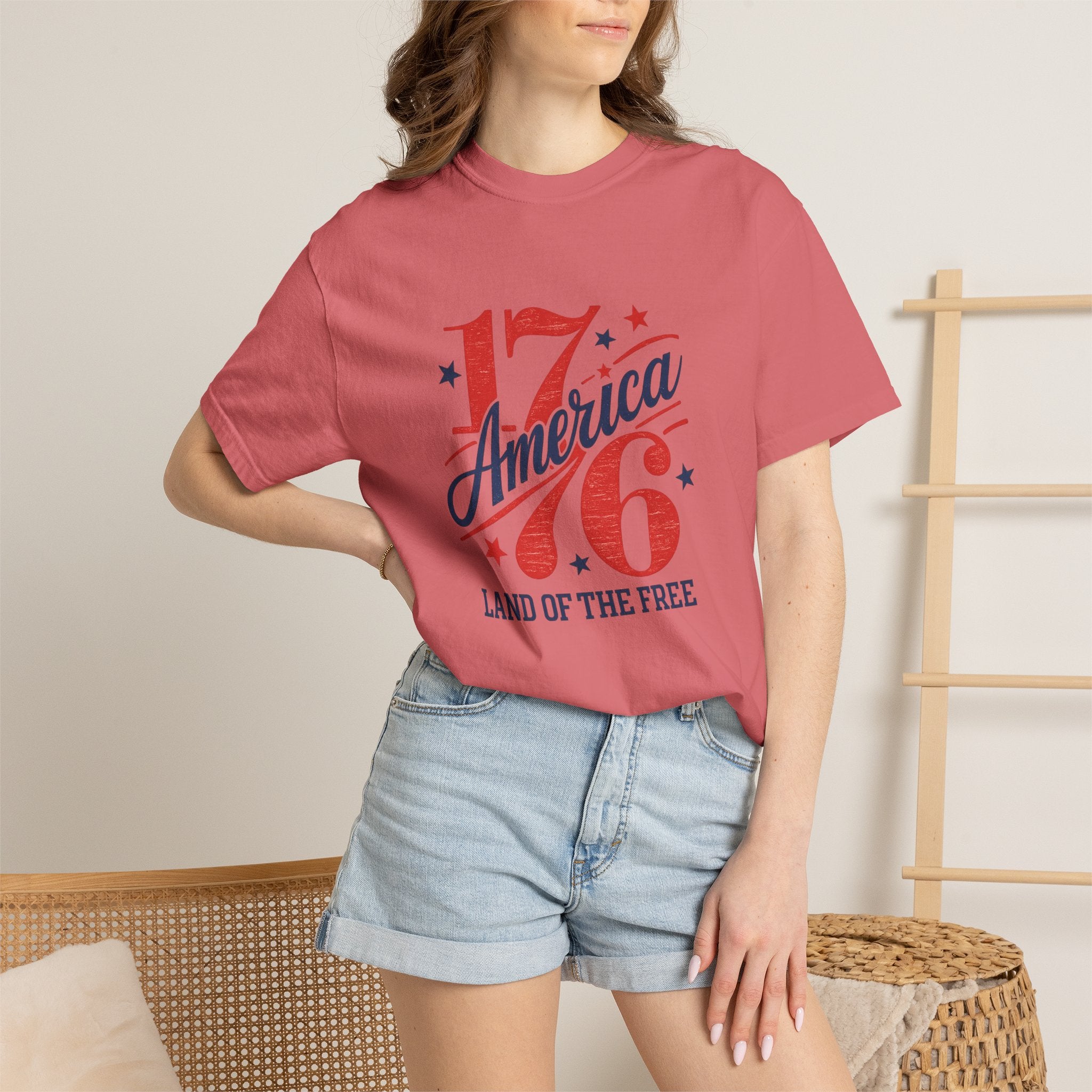 America Land of the Free Graphic T-Shirt — Patriotic