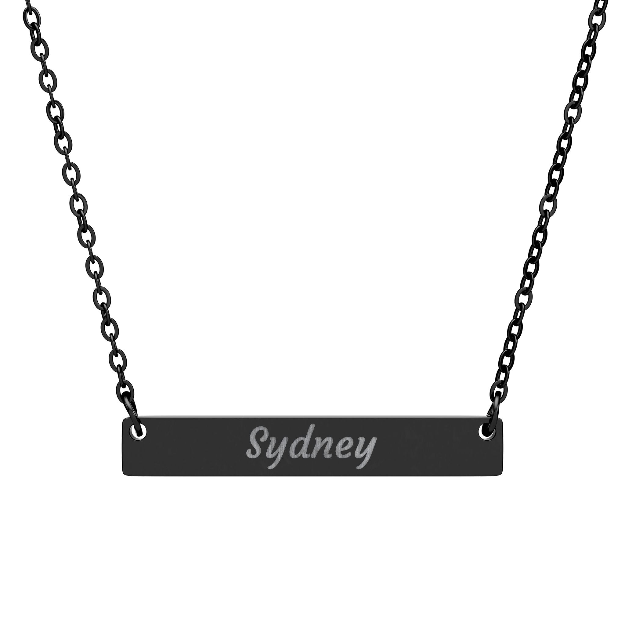 Custom Horizontal Bar Necklace (Engraving)